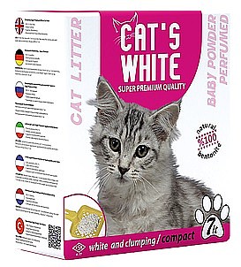 white cat litter
