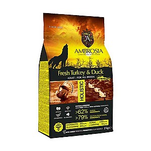Ambrosia Fresh Turkey & Duck Adult מזון הוליסטי לכבים בוגרים ללא דגנים 14ק"ג Ambrosia Fresh Turkey & Duck Adult מזון הוליסטי לכבים בוגרים ללא דגנים 14ק"ג
