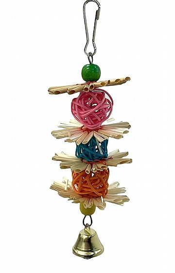����� ����� ����� �� ������  STRAW AND BELL TOY FOR BIRDS
