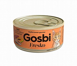 שימורים לחתול בוגר GOSBI FRESKO סלמון ופאפיה 70 גרם שימורים לחתול בוגר GOSBI FRESKO סלמון ופאפיה 70 גרם