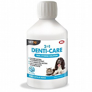 מי פה רפואי לכלבים וחתולים VetIQ 2in1 Denti-Care מי פה רפואי לכלבים וחתולים VetIQ 2in1 Denti-Care