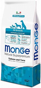 Monge Natural Superpremium Hypo היפואלרגני על בסיס סלמון וטונה 12ק"ג Monge Natural Superpremium Hypo היפואלרגני על בסיס סלמון וטונה 12ק"ג