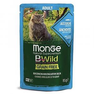 Monge BWild Grain Free – Adult אוכל אנשובי רטוב עם ירקות לחתולים בוגרים 85 גר. Monge BWild Grain Free – Adult אוכל אנשובי רטוב עם ירקות לחתולים בוגרים 85 גר.