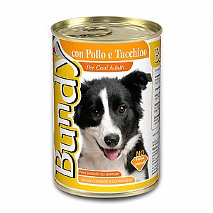 מזון מלא לח לכלבים עשיר בעוף והודו 400גר BUNDY מזון מלא לח לכלבים עשיר בעוף והודו 400גר BUNDY