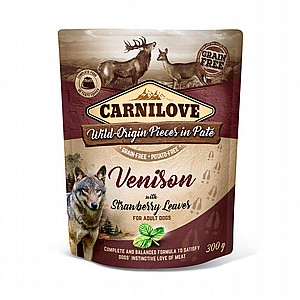 פאוץ Carnilove לכלב-צבי ותות 300גר' פאוץ Carnilove לכלב-צבי ותות 300גר'