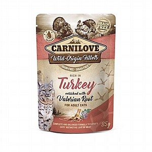 פאוץ Carnilove לחתול - הודו וולריאן 85 ג"ר פאוץ Carnilove לחתול - הודו וולריאן 85 ג"ר
