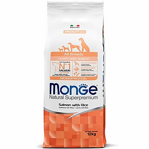 All Breeds Puppy & Junior Salmon with Rice מזון יבש לגורי כלבים בטעם סלמון ואורז 12 ק"ג All Breeds Puppy & Junior Salmon with Rice מזון יבש לגורי כלבים בטעם סלמון ואורז 12 ק"ג