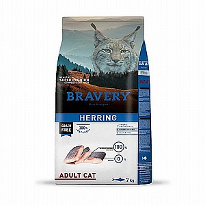 BRAVERY HERRING - ADULT CAT מזון מלא לחתולים בוגרים על בסיס דג רינג 7 ק"ג BRAVERY HERRING - ADULT CAT מזון מלא לחתולים בוגרים על בסיס דג רינג 7 ק"ג
