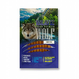 BLUE WOLF חטיף פרימיום לכלב – מקלוני ארנבת טבולים בשמן זית 80 גרם BLUE WOLF חטיף פרימיום לכלב – מקלוני ארנבת טבולים בשמן זית 80 גרם