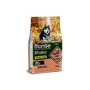 מונג' בי-ווילד - מזון יבש ללא דגנים לכלבים מכל הגזעים - סלמון - 2.5 ק"ג מונג' בי-ווילד - מזון יבש ללא דגנים לכלבים מכל הגזעים - סלמון - 2.5 ק"ג
