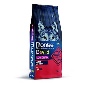 מונג' בי-ווילד - מזון יבש מופחת דגנים לכלבים מכל הגזעים - צבי - 12 ק"ג מונג' בי-ווילד - מזון יבש מופחת דגנים לכלבים מכל הגזעים - צבי - 12 ק"ג