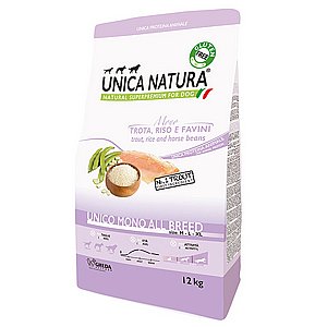 גאדה אוניקה נטורה דג ,אורז ושעועית 12 קג –UNICA NATURA ADULT MONO TROUT גאדה אוניקה נטורה דג ,אורז ושעועית 12 קג –UNICA NATURA ADULT MONO TROUT