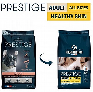 פרסטיז' אדולט סלמון ללא דגנים 12+3 ק"ג מזון מלא לכלבים בוגרים מכל הגזעים. PRESTIGE ADULT פרסטיז' אדולט סלמון ללא דגנים 12+3 ק"ג מזון מלא לכלבים בוגרים מכל הגזעים. PRESTIGE ADULT