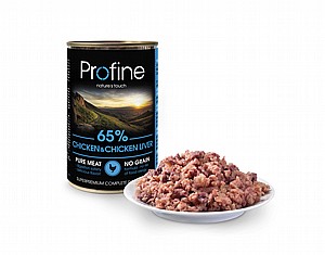 פרופיין PROFINE שימורים לכלב עוף וכבד עוף 400 גר פרופיין PROFINE שימורים לכלב עוף וכבד עוף 400 גר