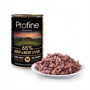 פרופיין PROFINE שימורים לכלבים בקר וכבד בקר 400 גר פרופיין PROFINE שימורים לכלבים בקר וכבד בקר 400 גר