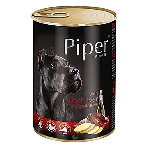������� ����� ��� ��� ����� 400 ���.wet dog food PIPER pate 400g beef liver and potetoes